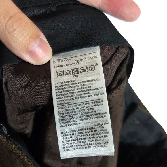 Banana Republic Vasto Wide-Leg Italian Wool Pant Plaid Brown Business Preppy 0 - Picture 13 of 14